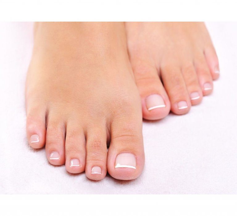 Nicely manicured toenails